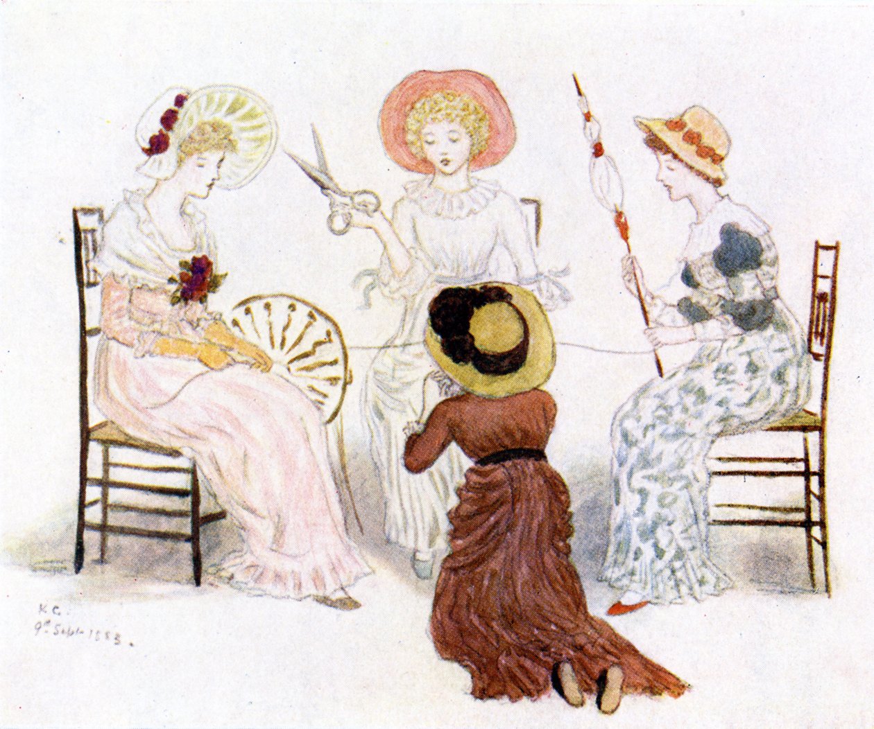 "Kate Greenaway a sorsok előtt" alkotó: Kate Greenaway