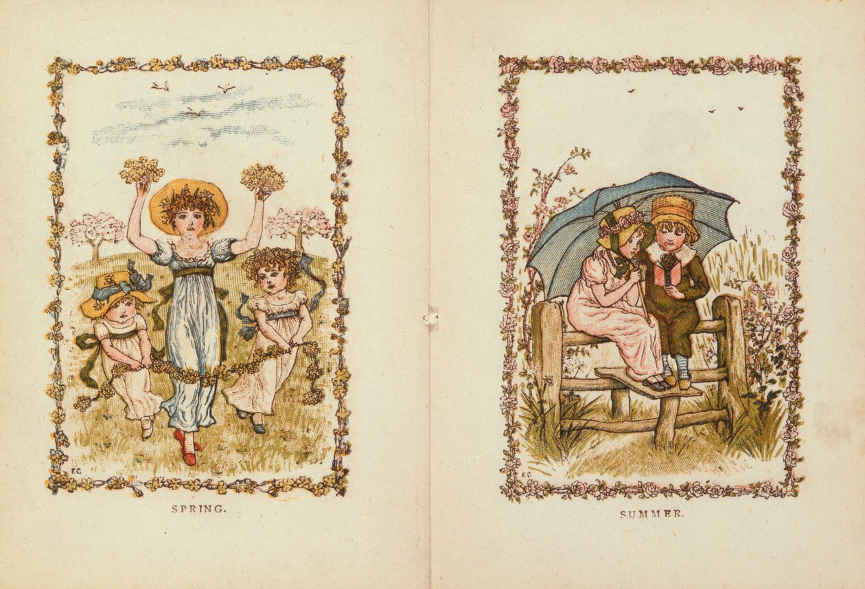 Tavasz és nyár, 19. század alkotó: Kate Greenaway
