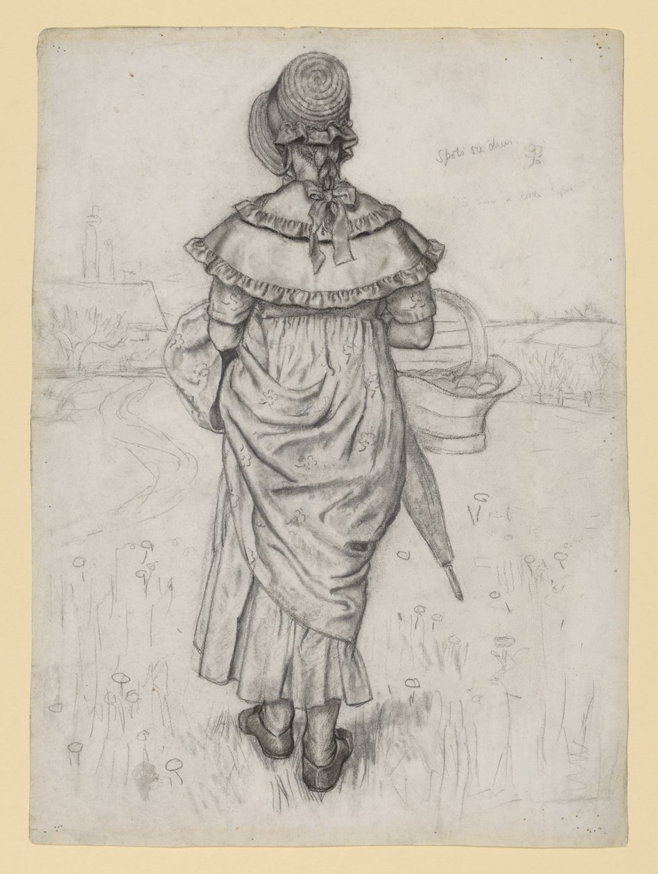 Tanulmány az „Under the Window” című műhöz alkotó: Kate Greenaway