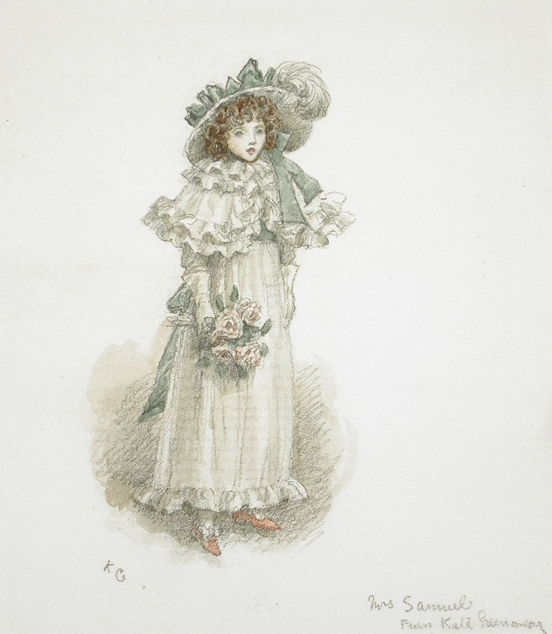Egy teljesen felöltözött kislány tanulmánya alkotó: Kate Greenaway