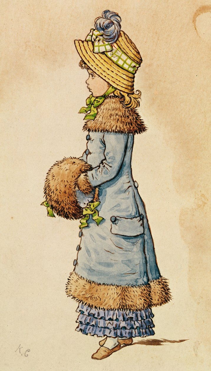 Sunday Best - fiatal lány kékben alkotó: Kate Greenaway