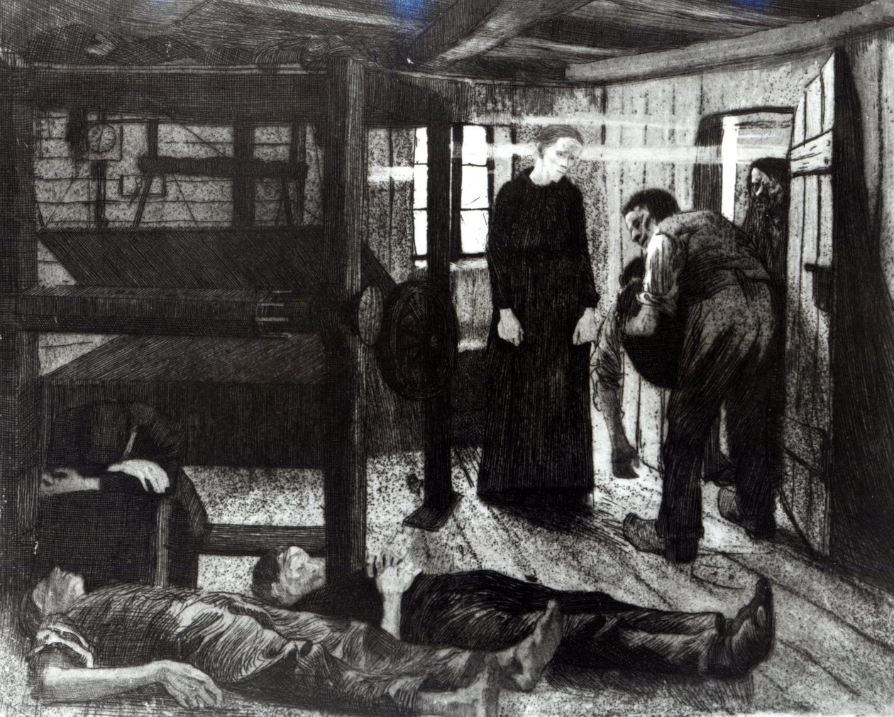 A vég, a "Szövők lázadása" című sorozatból, 1897 (metszet és akvatinta) alkotó: Käthe Kollwitz