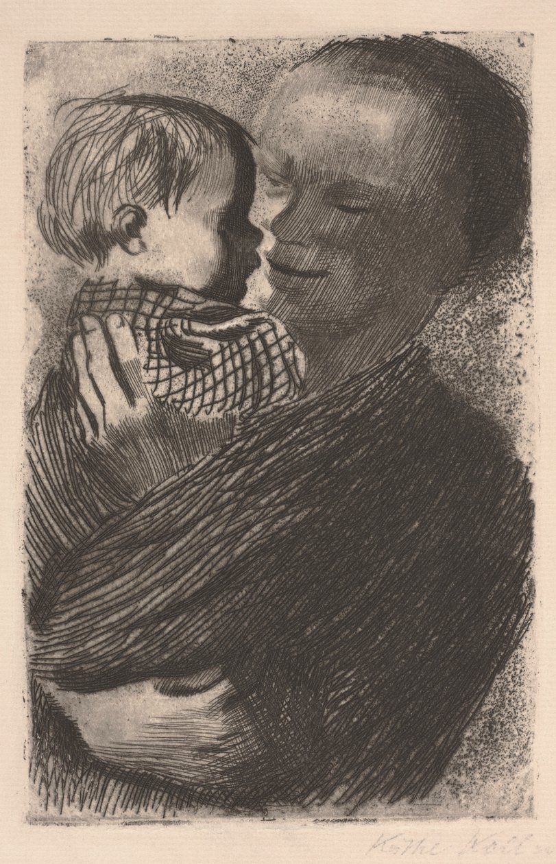 Anya gyermekkel a karjában alkotó: Käthe Kollwitz
