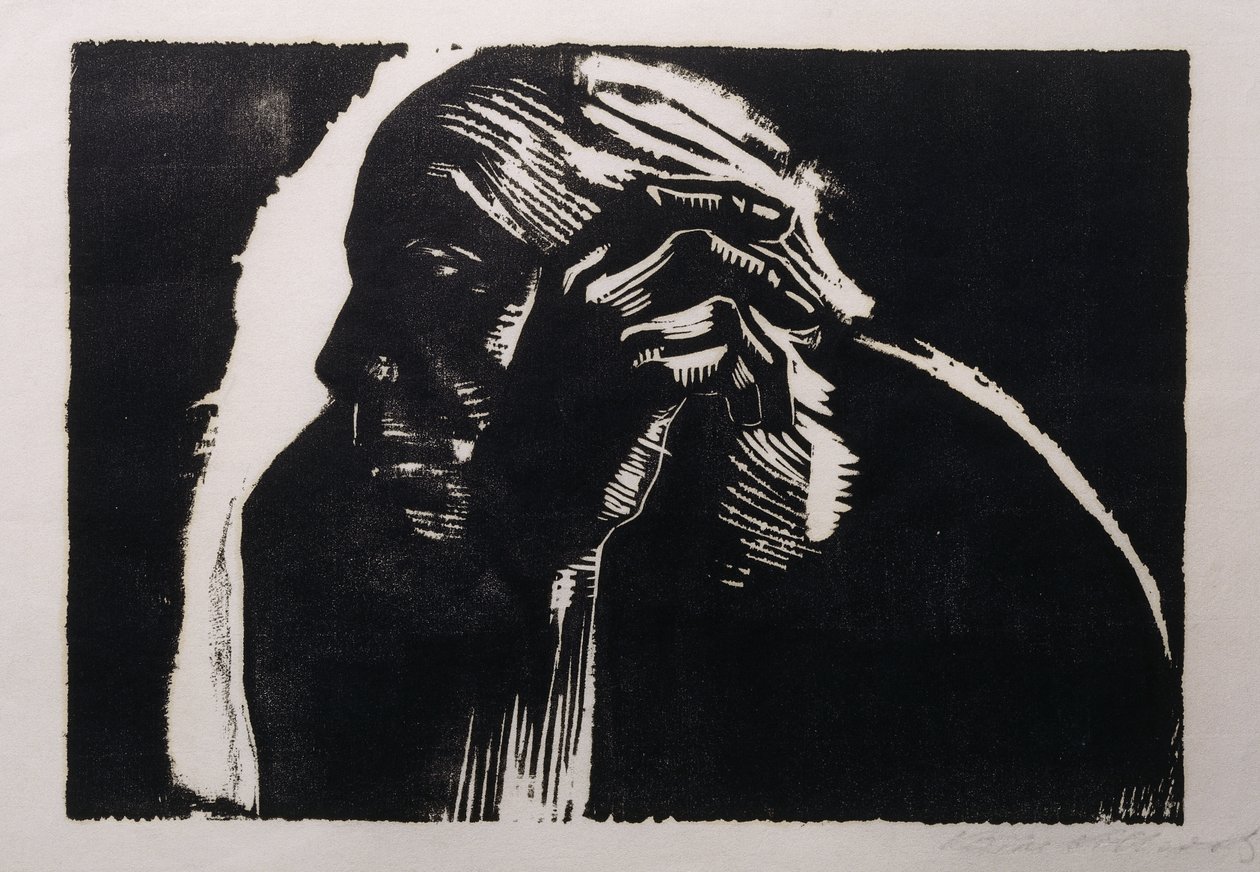Önarckép; Önképzés, 1924 alkotó: Käthe Kollwitz