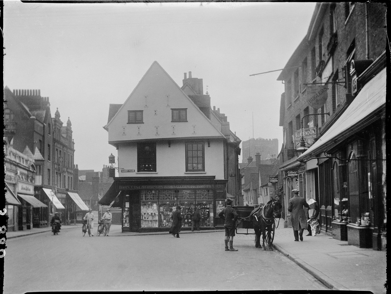 Market Place, St. Albans, St. Albans, Hertfordshire, 1928.04.26. (f/w fotó) alkotó: Katherine Jean Macfee