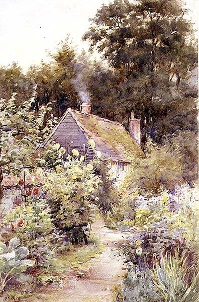 A kerti ösvény (akvarell papíron) alkotó: Katherine Montagu Wyatt