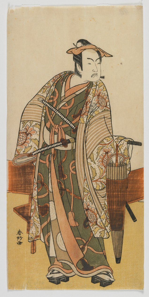 VIII. Ichimura Uzaemon színész, mint a Yoshiwara, Edo-korszak látogatója, az 1770-es évek végén (színes fatömbnyomat) alkotó: Katsukawa Shunko