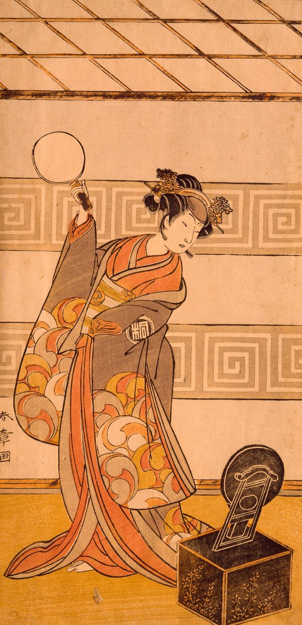 Arashi Sangoro II. színész női részben, Katsukawa Shunsho (1726-1792), fametszet, Japán, japán civilizáció alkotó: Katsukawa Shuncho