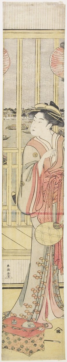 Hanao_gi udvarhölgy hűti magát, c. 1788 alkotó: Katsukawa Shuncho