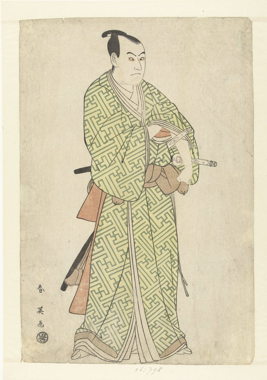Sawamura Sojuro III színész portréja Kakogawa Honzo szerepében alkotó: Katsukawa Shunei
