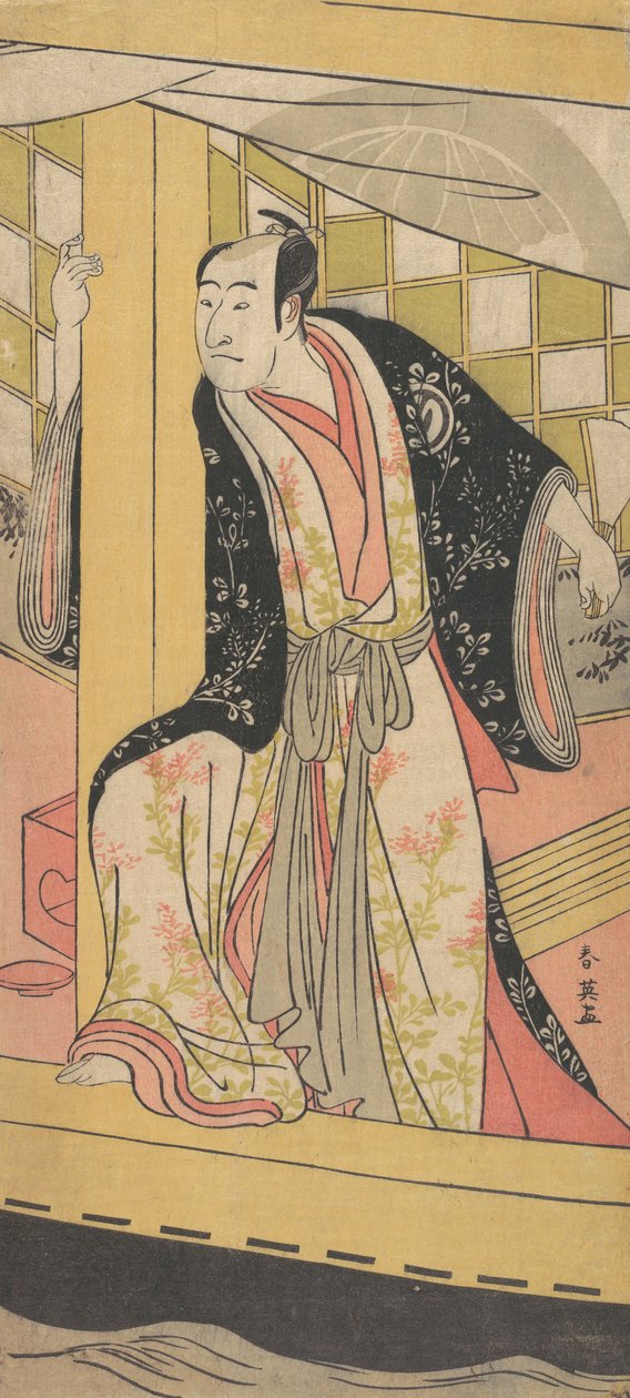 A színész Sawamura Sojuro 3., mint egy örömhajóban álló ember, kb. 1790. alkotó: Katsukawa Shun