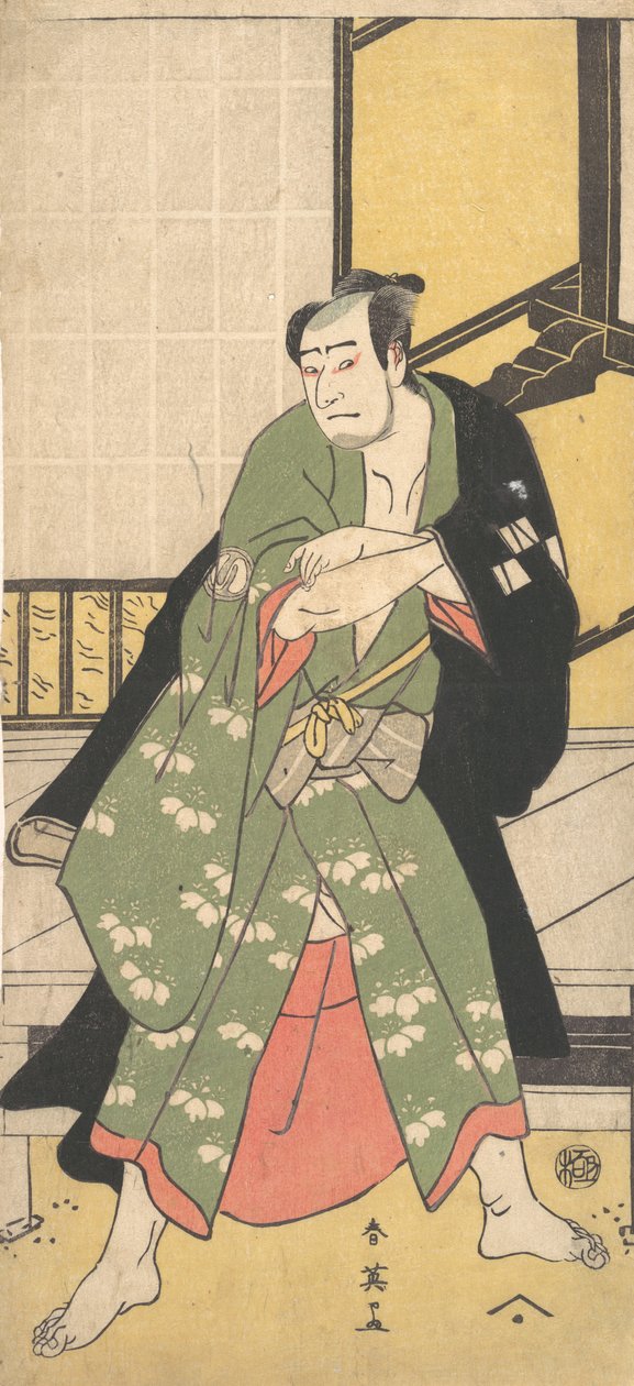 A harmadik Sawamura Sojuro, mint egy férfi, aki szélesen széttárt lábbal áll, kb. 1795 alkotó: Katsukawa Shun