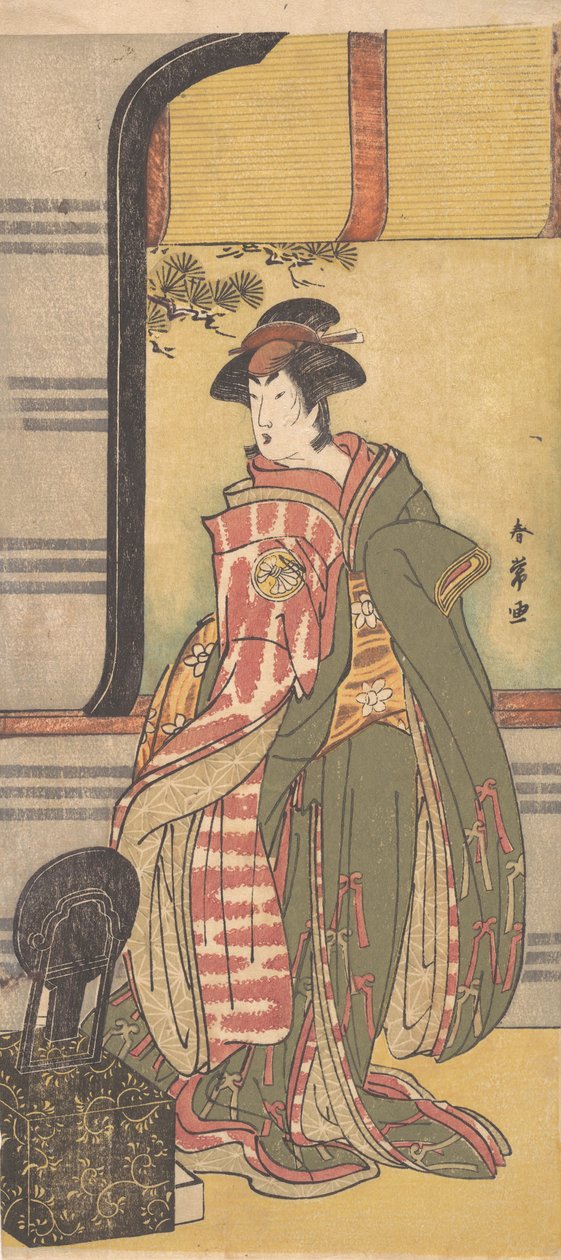 A színész Segawa Kikunojo 3. női szerepben, kb. 1785. alkotó: Katsukawa Shunjo