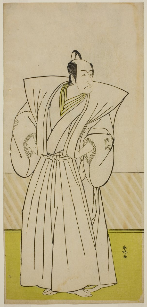 Ichikawa Danjuro V. színész mint Enya Hangan () a Kanadehon Chushin Nagori no Kura () című színdarabban, amelyet a Nakamura Színházban () adtak elő 1780 kilencedik hónapjában (). alkotó: Katsukawa Shunkо̄