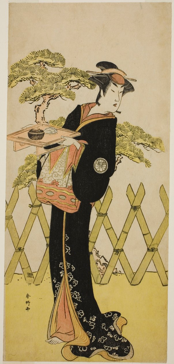 Segawa Tomisaburo II. színész mint Masago úrnő (Masago Gozen) () a Genji Saiko Kogane no Tachibana () című darabban, amelyet az Ichimura Színházban () adtak elő 1788 tizenegyedik hónapjában (). alkotó: Katsukawa Shunkо̄