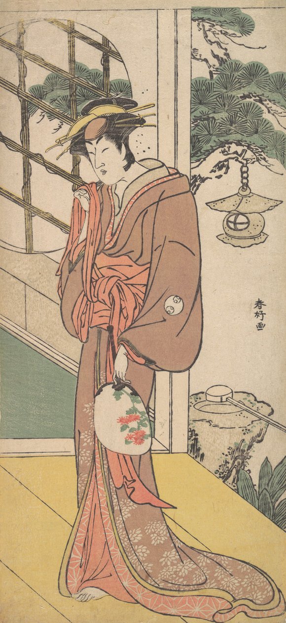 Arashi Ryuzo, mint magas nő az Engawán, kb. 1789. alkotó: Katsukawa Shunko