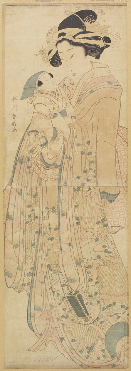 (Woman Holding a Doll), 18. század vége-19. század eleje alkotó: Katsukawa Shunsen