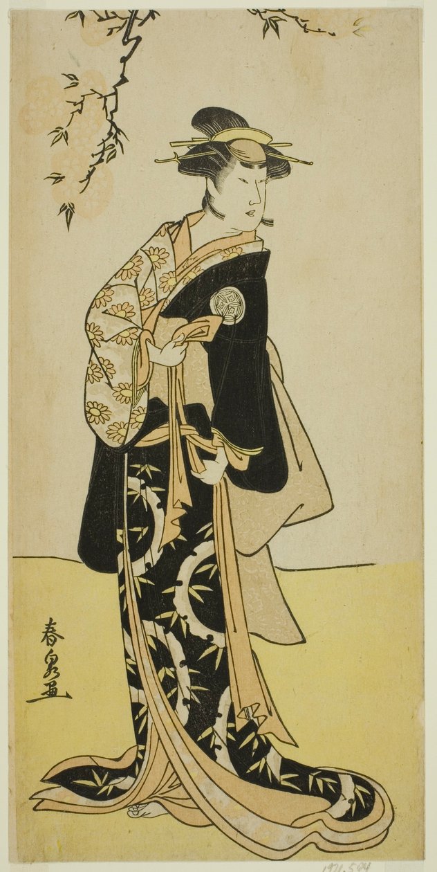 Yamashita Mangiku I. Lady Yuya (Yuya Gozen) (?) szerepében a Heike Hyobanki (?) című darabban, a Nakamura Színházban (?) a hetedik hónapban, 1789 (?) alkotó: Katsukawa Shunsen
