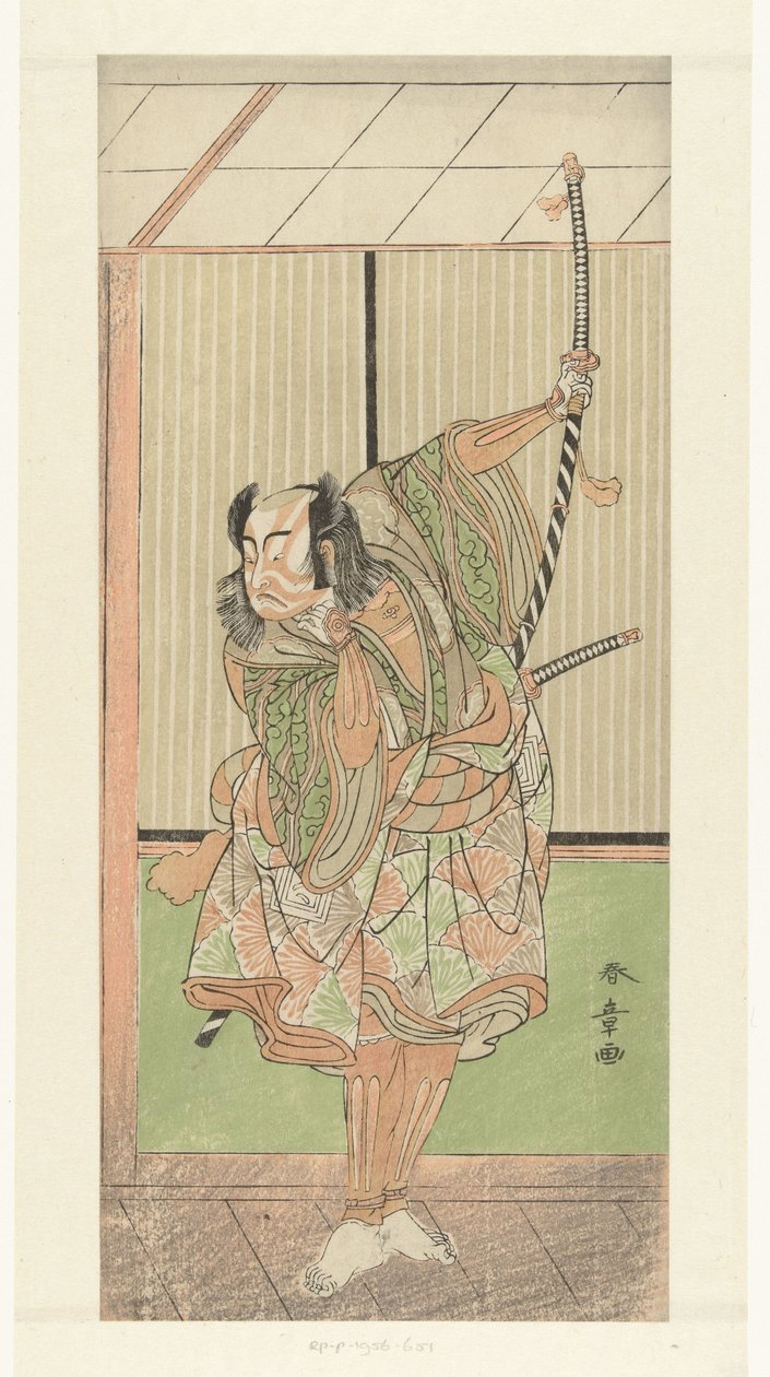 Ichikawa Yaozo színész hosszú karddal alkotó: Katsukawa Shunsho