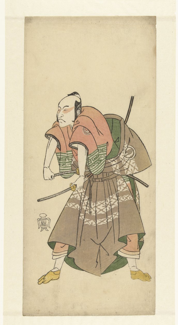 Sawamura Sojuro II színész harcra készen alkotó: Katsukawa Shunsho
