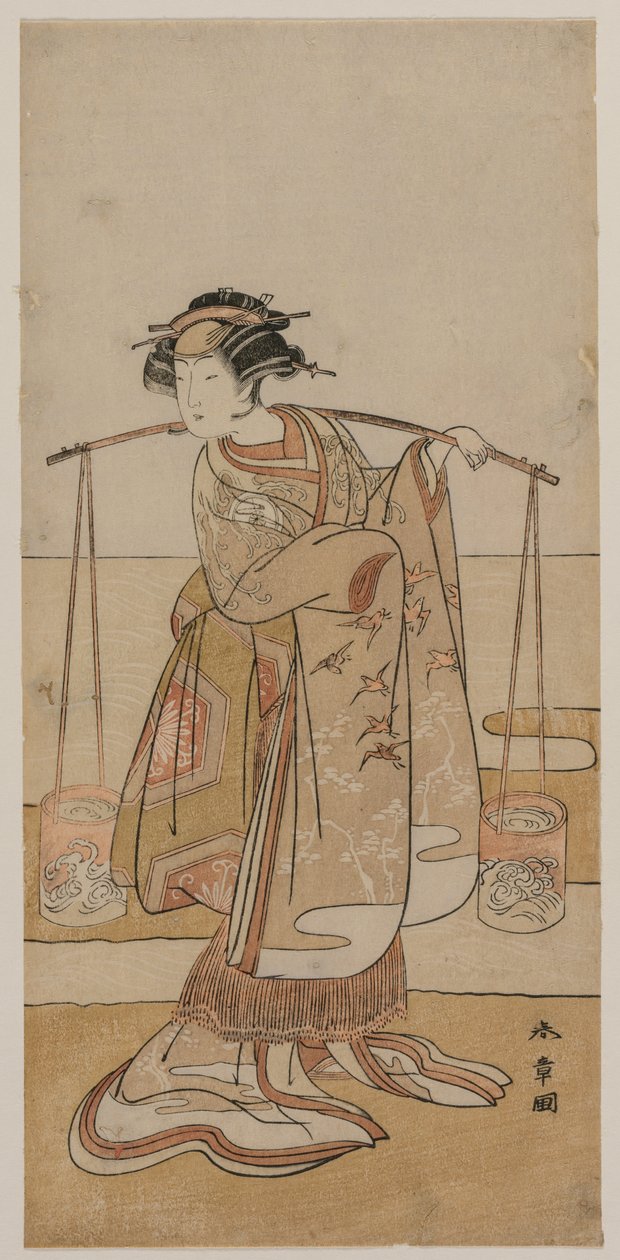 Ünnepi változat Fehér doktor V, mint Murasame vagy Matsukaze, még nem d 1770-es évek. alkotó: Katsukawa Shunsho