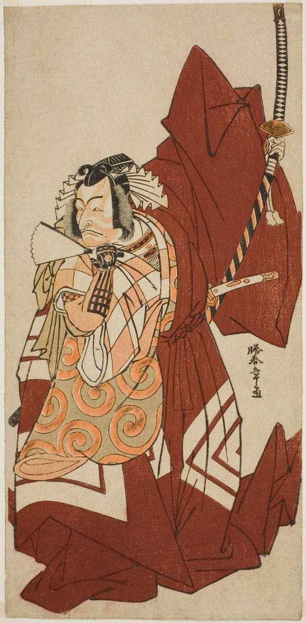 A színész Ichikawa Danjuro V Hannya no Goro szerepében a Sugata no Hana Yuki no Kuronushi című darabban, a Nakamura Színházban a tizenegyedik hónapban, 1776 alkotó: Katsukawa Shunsho