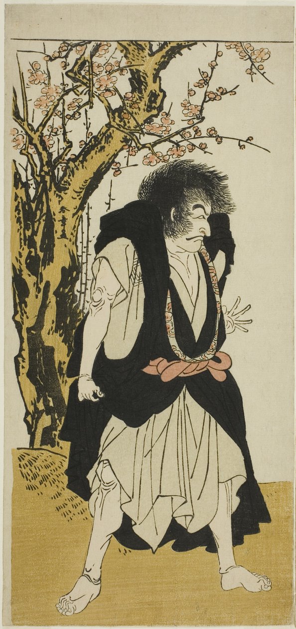 A színész, Ichikawa Danjuro V, mint a renegát buddhista szerzetes, Wantetsu az Okamidaniból, a Nishiki Tsui no Yumitori (Dandyish Brocade: Opposing Warriors) című darab ötödik jelenetében, a Morita Színházban a tizenegyedik hónapban, 1778 alkotó: Katsukawa Shunsho