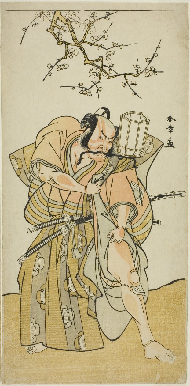 A színész, Ichikawa Danzo IV Kamakura no Gongoro Kagemasa szerepében, a Nishiki Tsui no Yumitori című darab ötödik jelenetében (A Dandyish Brocade: Ellenálló harcosok), a Morita Színházban a tizenegyedik hónapban, 1778 alkotó: Katsukawa Shunsho