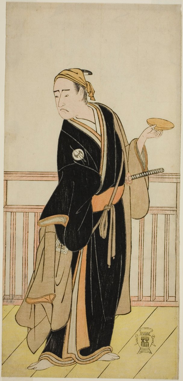 III. Ichikawa Yaozo színész Oboshi Yuranosuke szerepében a Kanadehon Chushingura című darabban, a Nakamura Színházban az Ötödik hónapban, 1786 alkotó: Katsukawa Shunsho