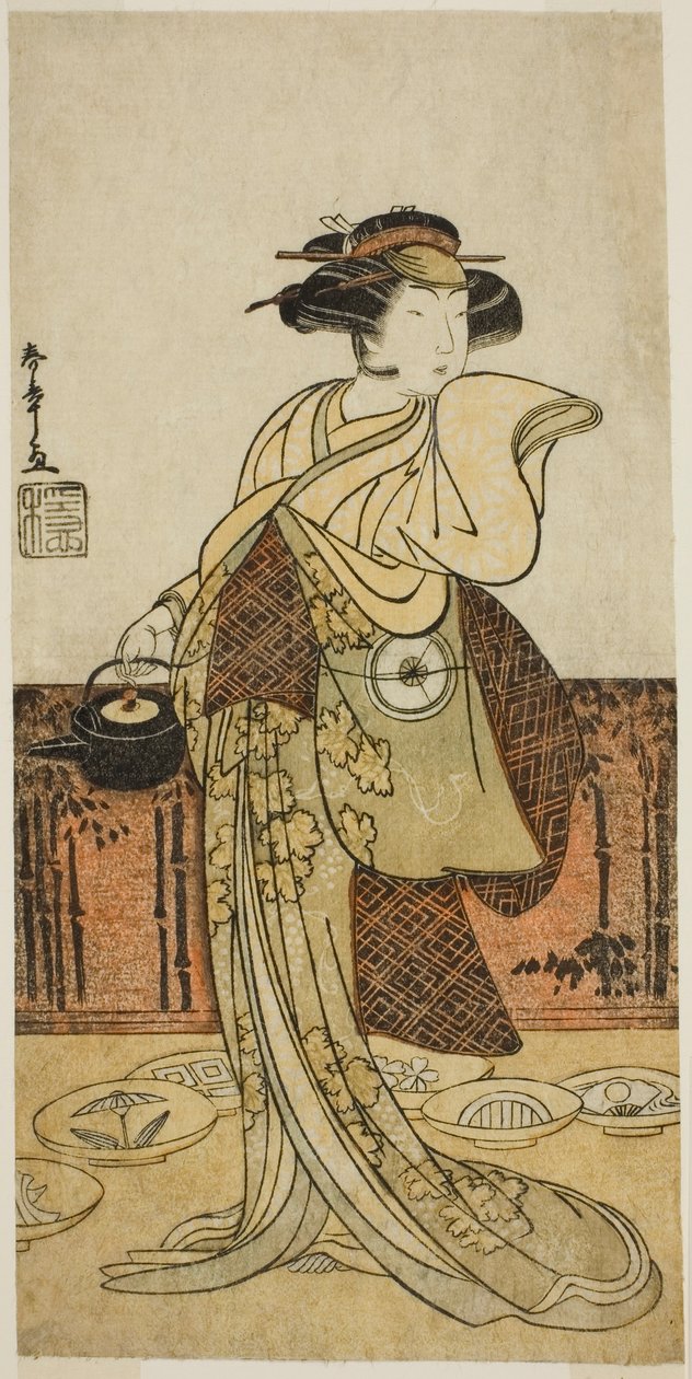 IV. Iwai Hanshiro színész Tsukisayo szerepében a Gohiiki Nenne Soga című darabban, amelyet a Nakamura Színházban mutattak be az első hónapban, 1779 alkotó: Katsukawa Shunsho