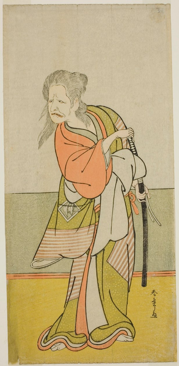 III. Nakajima Kanzaemon színész Yaguchi no Karasu-baba szerepében a Hono Nitta Daimyojin című darabban, a Morita Színházban a hetedik hónapban, 1777 alkotó: Katsukawa Shunsho