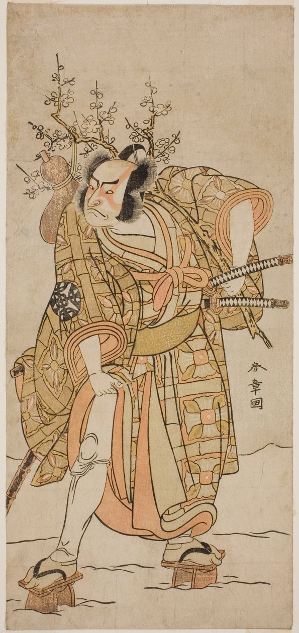 I. Nakamura Nakazo színész Matano no Goro szerepében a Hana-zumo Genji Hiiki című darabban, a Nakamura Színházban a tizenegyedik hónapban, 1775 alkotó: Katsukawa Shunsho