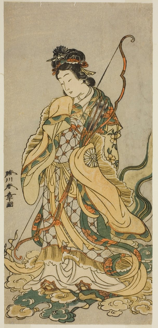 A színész, Nakamura Noshio I, mint Enosima benzait istenei az Onno Aruji Hatsuyuki no Sekai című darabban, a Morita Színházban a tizenegyedik hónapban, 1773 alkotó: Katsukawa Shunsho