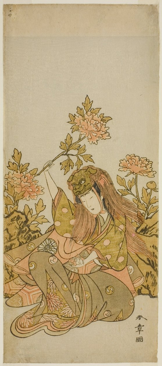 The Actor Nakamura Noshio I in a "Shak-kyo Odori" (Stone Bridge Dance), in the Play Onna Aruji Hatsuyuki no Sekai, Performed at the Morita Theater in the Eleventh Month, 1773 alkotó: Katsukawa Shunsho