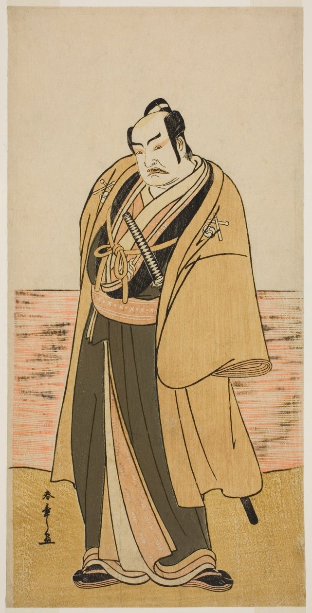 Nakamura Sukegoro II Kaminari Shokuro szerepében a Hatsumombi Kuruwa Soga című darabban, amelyet a Nakamura Színházban adtak elő a második hónapban, alkotó: Katsukawa Shunsho