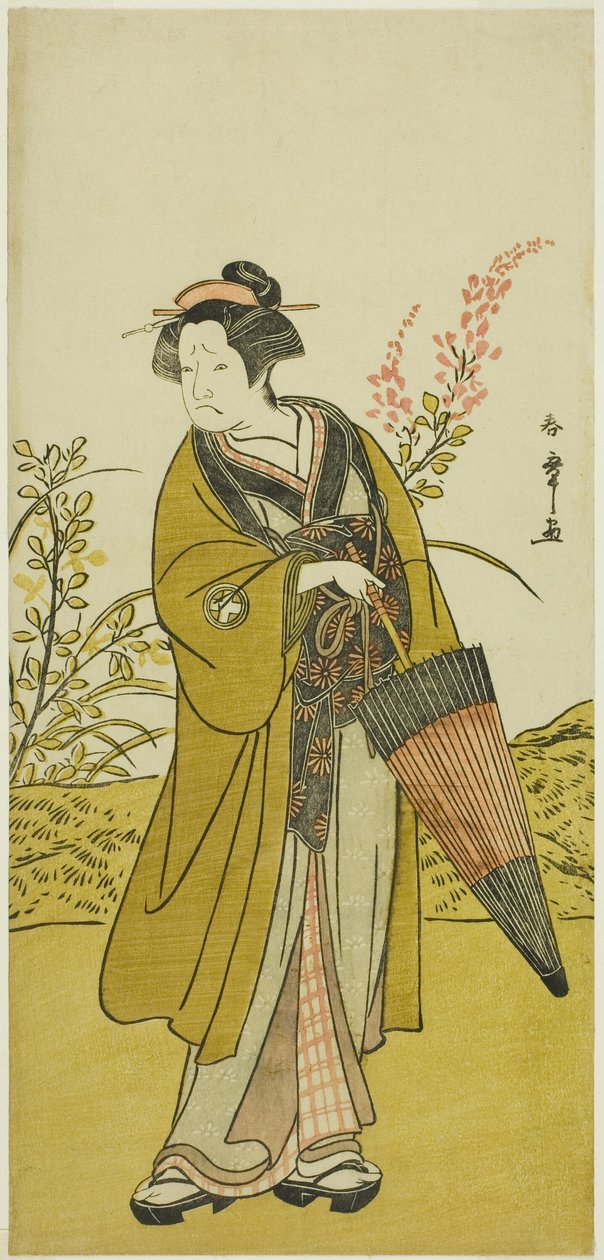 I. Otani Tomoemon színész Otsuma szerepében a Kabuki no Hana Bandai Soga című darabban, amelyet az Ichimura Színházban mutattak be a negyedik hónapban, 1781 alkotó: Katsukawa Shunsho