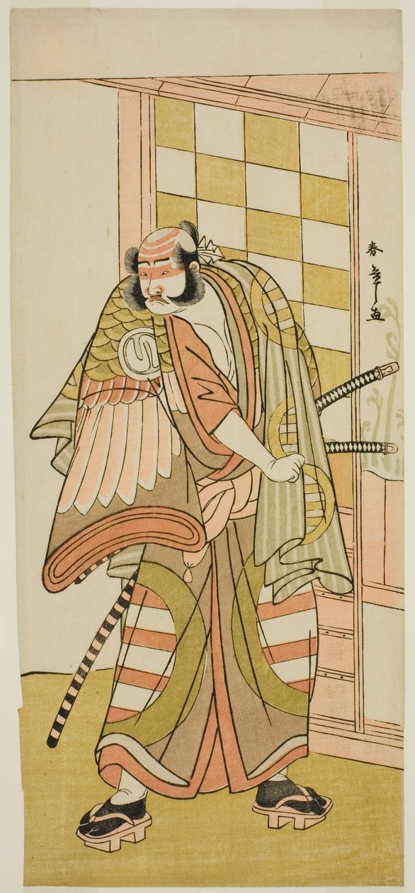 Oh c and r Sawamura Sojuro Jó As Kobayashi no Asahina Saburo tagjaként Te Pay Kaku jó Komachi Soga, Perfor med At Te Nakamura Te r Member Te Ima d Mon th, 1781 alkotó: Katsukawa Shunsho