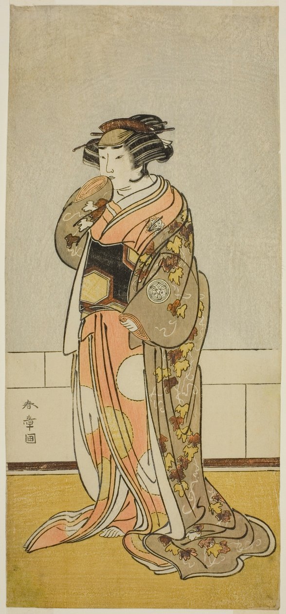 Yamashita Kinsaku II. Lady Kikusui (Kikusui Gozen) (?) szerepében a Kaeribana Eiyu Taiheiki (?) színdarabban, a Nakamura Színházban (?) a tizenegyedik hónapban, 1779 (?) alkotó: Katsukawa Shunsho