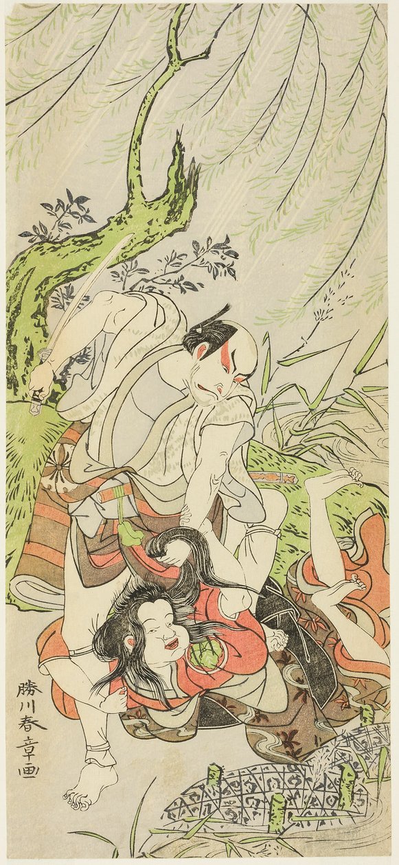 Tea Ac és rs Matsumoto Kounhaku Jó mint Yoemon Draft d Yoshizawa Sakinosuke Jó mint Kasane, költségfeleség alkotó: Katsukawa Shunsho