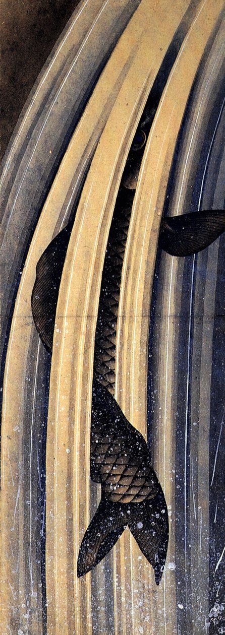 Ponty kaszkádon ugrik fel alkotó: Katsushika Hokusai