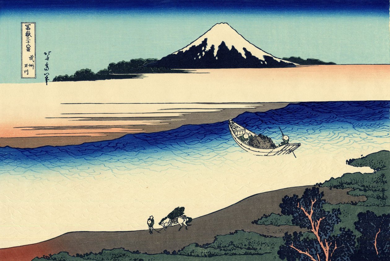 Tama folyó Musashi tartományban alkotó: Katsushika Hokusai