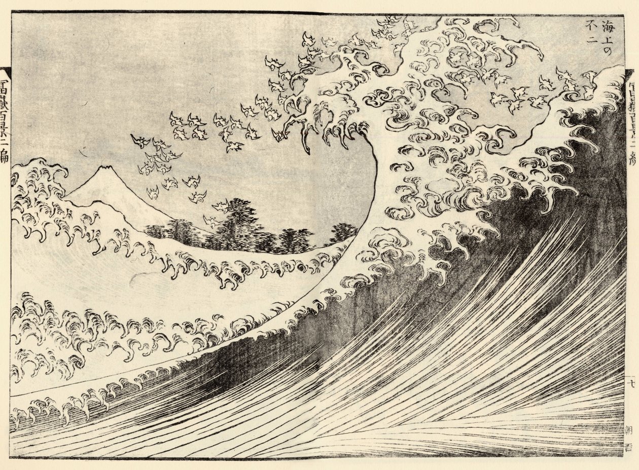 A nagy hullám a Fuji 100 nézetéből, 2. kötet alkotó: Katsushika Hokusai