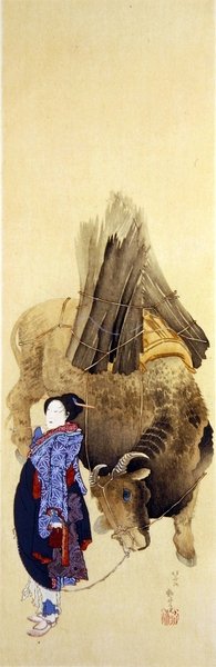 The Cow Guardian, a "The Kokka" magazinban közölt reprodukció alkotó: After Katsushika Hokusai
