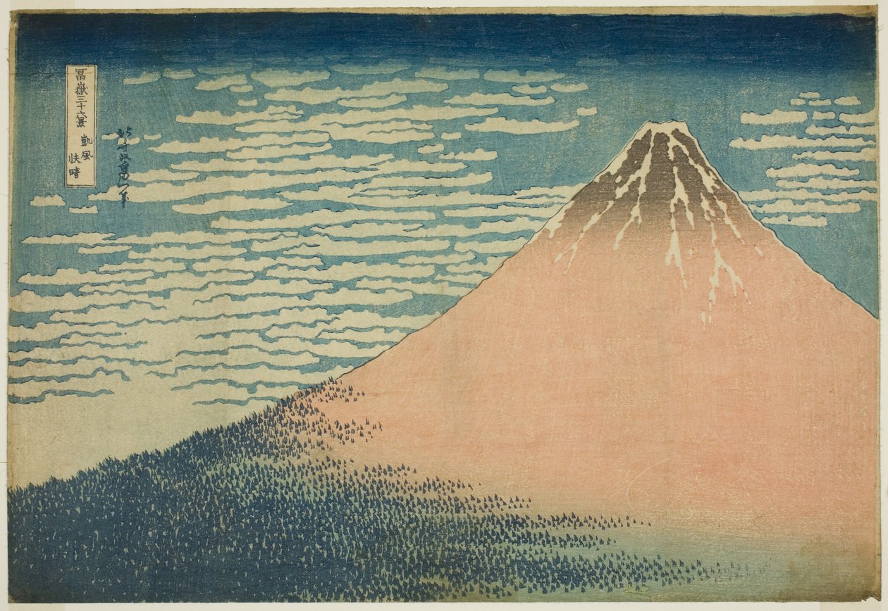 Enyhe szellő egy szép napon (Gaifu kaisei), a "Harminchat kilátás a Fudzsi-hegyre (Fugaku sanjurokkei)" sorozatból alkotó: Katsushika Hokusai