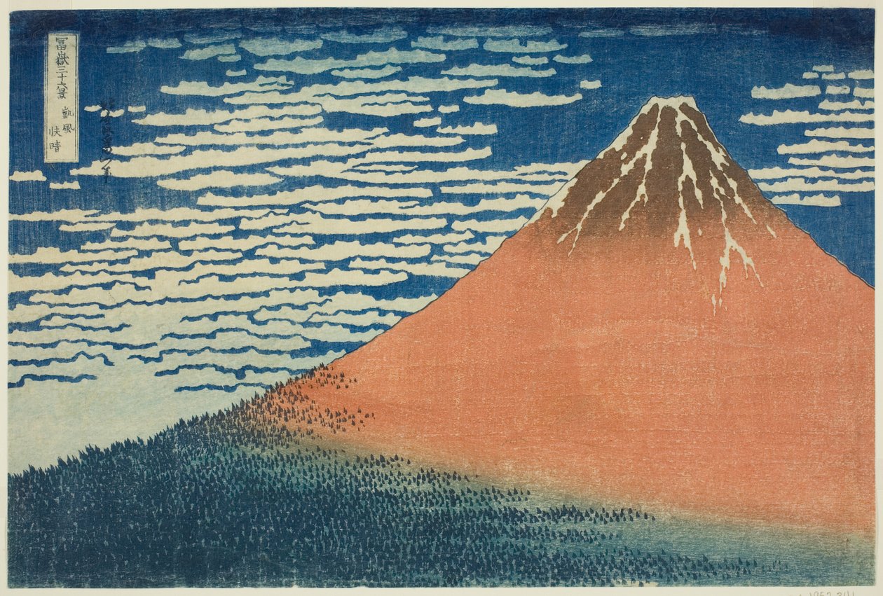 Enyhe szellő egy szép napon (Gaifu kaisei), a "Harminchat kilátás a Fudzsi-hegyre (Fugaku sanjurokkei)" sorozatból alkotó: Katsushika Hokusai