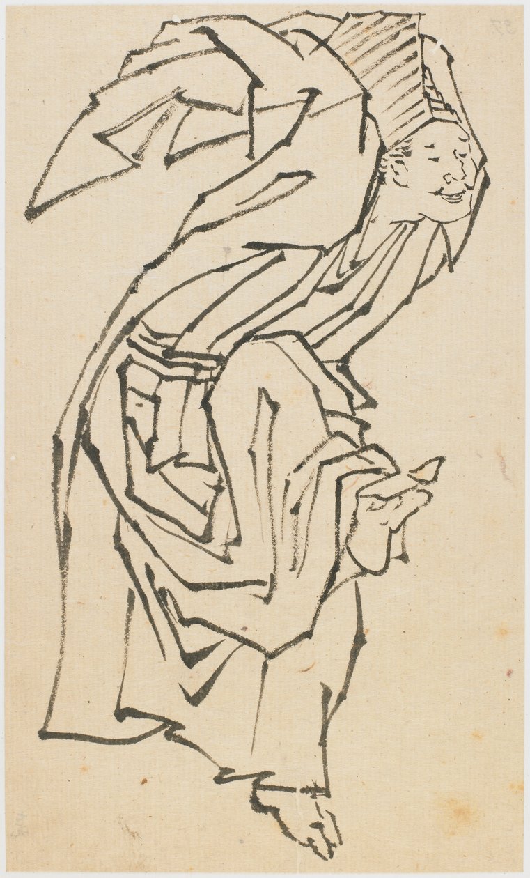 Sambaso táncos, 18. század vége – 19. század eleje. alkotó: Katsushika Hokusai
