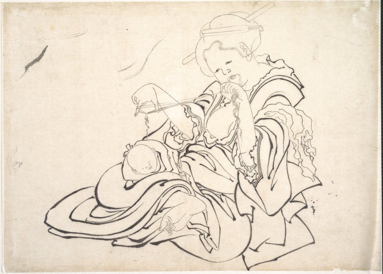 Egy nő és egy csecsemő alkotó: Katsushika Hokusai