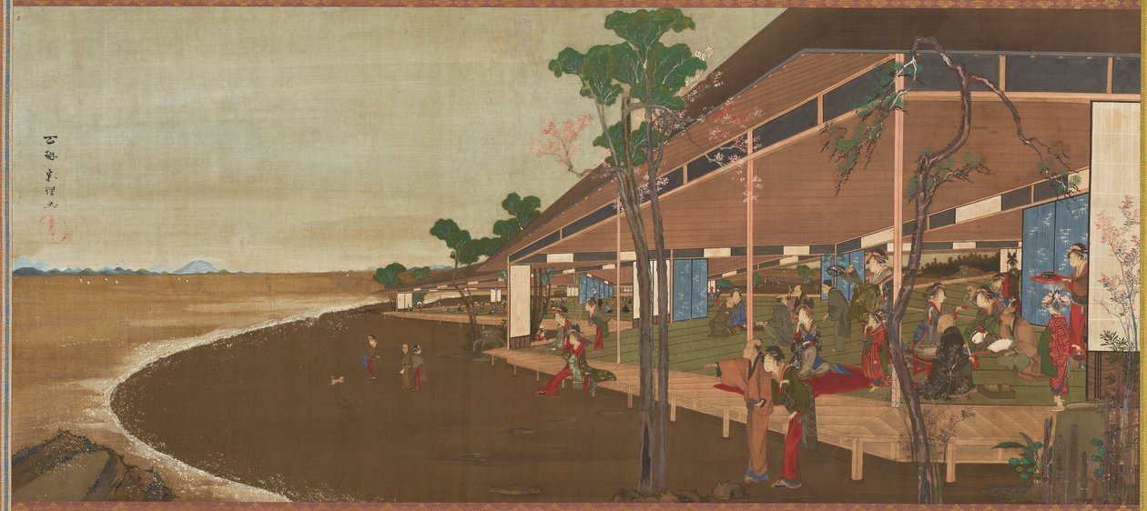 Vidámpark a tengerparton, 18. század vége – 19. század elején. alkotó: Katsushika Hokusai