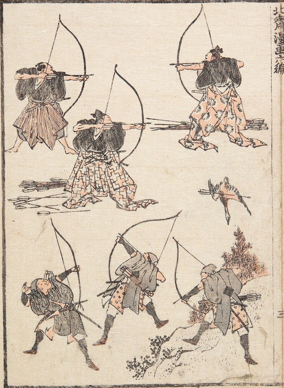 Íjászok alkotó: Katsushika Hokusai