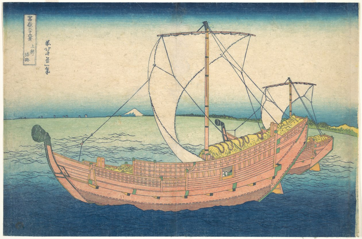 A Kazusa partjainál (Kazusa no kairo), a „A Fuji-hegy harminchat látképe” (Fugaku sanjūrokkei) című sorozatból alkotó: Katsushika Hokusai